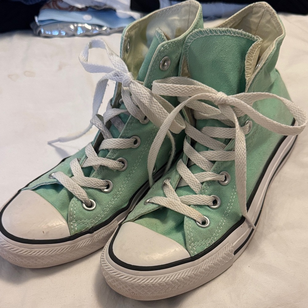 Classic High-Top Converse All-Stars Sneakers in Mint Green